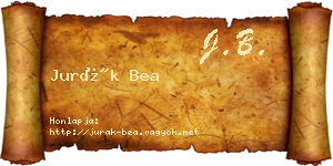 Jurák Bea névjegykártya